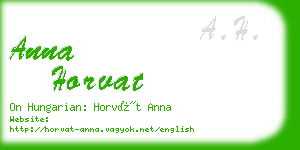 anna horvat business card